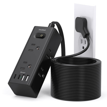 One Beat 5Ft Extension Cord with Multiple Outlets,Flat Plug Power Strip