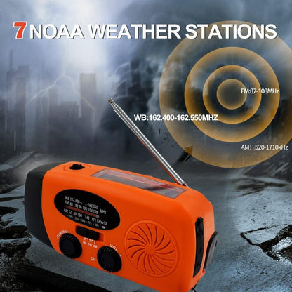 2000mAh Wind Up Solar Radio, Emergency Weather Radio,FM/AM Hand Crank Radio