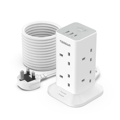 TESSAN Tower Extension Lead 5M with USB C Slots
