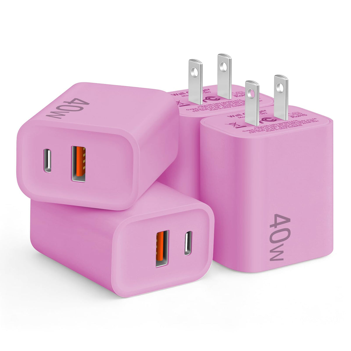 [4 Pack] 20W USB C Charger Block Fast Charging Multiport Adapter