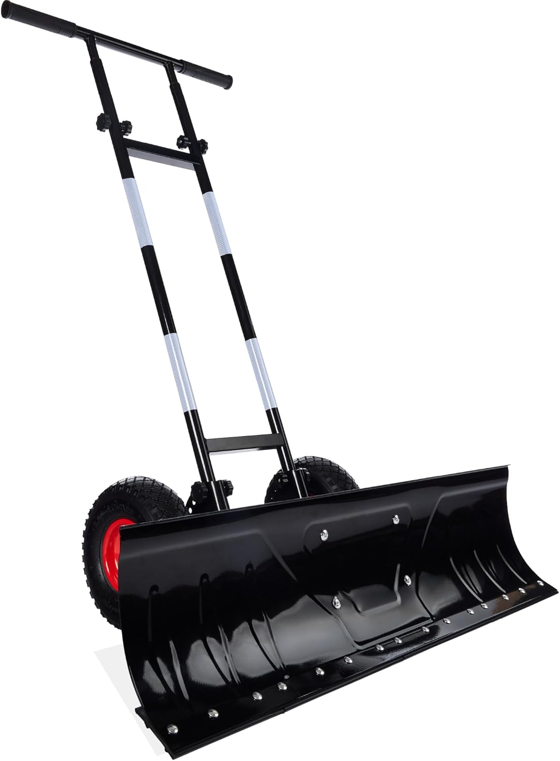 Best Choice Products 36in Heavy-Duty 2-Wheel Snow Pusher Hand Plow - Black