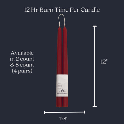 Taper Candles, 12 Inch Terracotta, 2 Count
