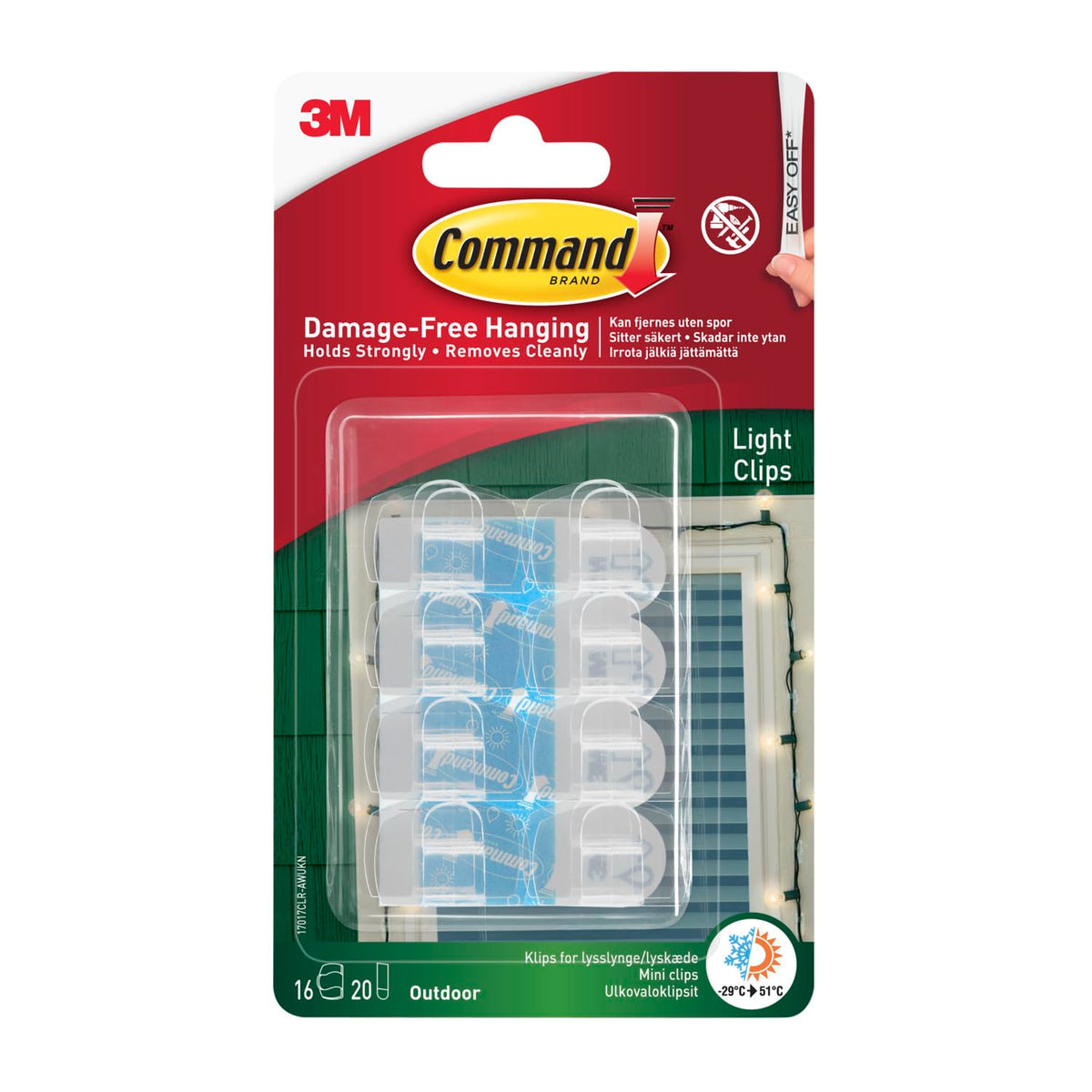 Command Clear Refill Strips Mini 40Strips/PK/ 12PK/CS
