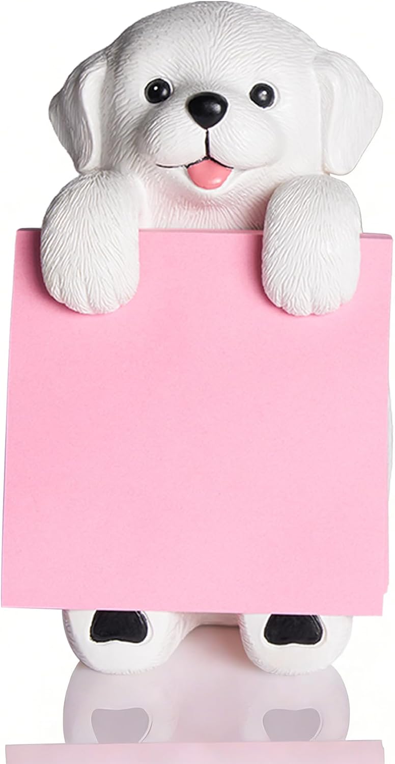 Dog Pop-Up Sticky Note Dispenser for 3x3 in Notes, Black & White