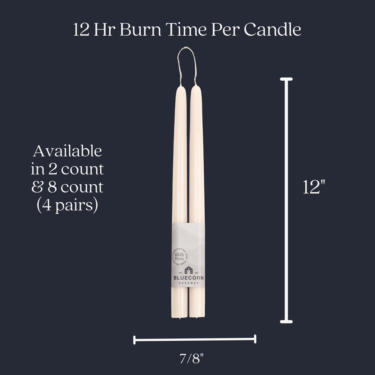 Taper Candles, 12 Inch Terracotta, 2 Count