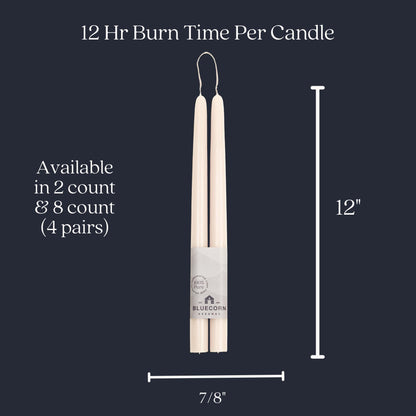 Taper Candles, 12 Inch Terracotta, 2 Count