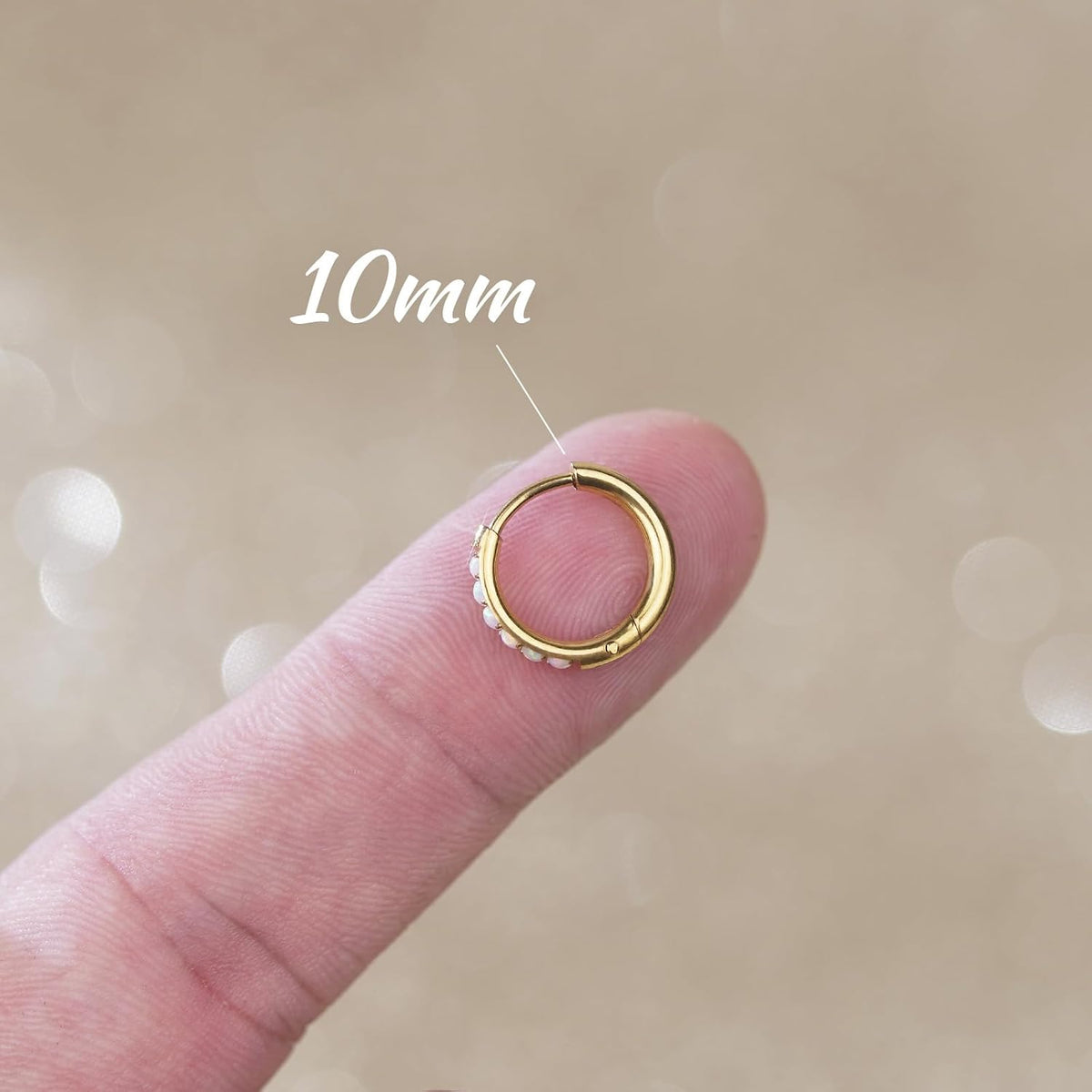 1Pair 316L Surgical Steel Opal Small Hoop Earrings for Women Hypoallergenic Medical Grade Lightweight For Cartilage Helix Daith Tragus Lobe Piercing Jewelry