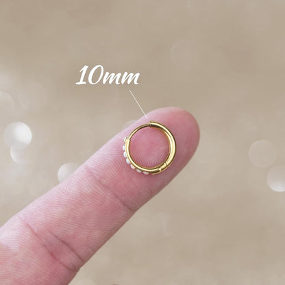 1Pair 316L Surgical Steel Opal Small Hoop Earrings for Women Hypoallergenic Medical Grade Lightweight For Cartilage Helix Daith Tragus Lobe Piercing Jewelry