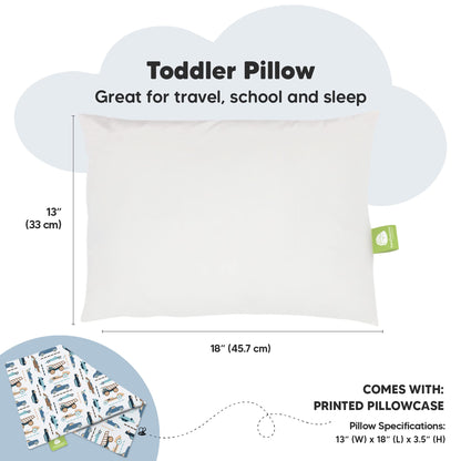 Toddler Pillow with Pillowcase 13x18 My Little Dreamy Pillow(Jolly Rainbow)