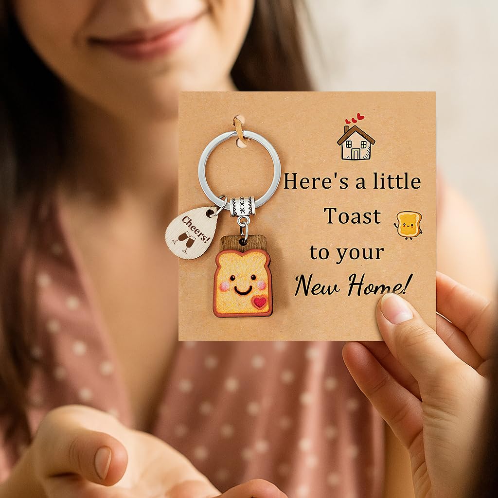 Toast Keychain for Girls New Beginnings Congratulations Gifts
