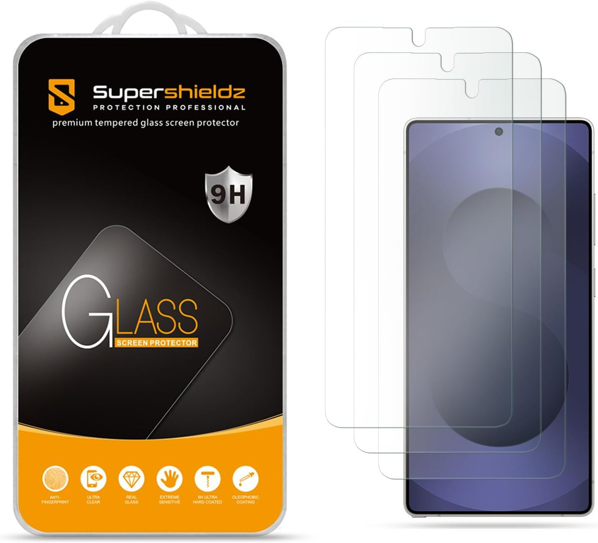 Supershieldz (3 Pack) Designed for Samsung Galaxy S26 FE / S25 FE Tempered Glass Screen Protector, Anti Scratch, Bubble Free