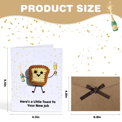 3D Crochet Toast Card for New Chapter - A Little Toast to Your Next Chapter