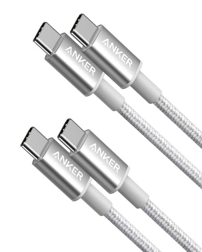 Anker USB C to USB C Cable, 60W Fast Charging Cable (2-Pack, 6 ft, Black)