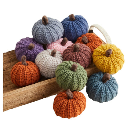 Mini Knit Pumpkins Set of 5, Fall Décor (Autumn Set)