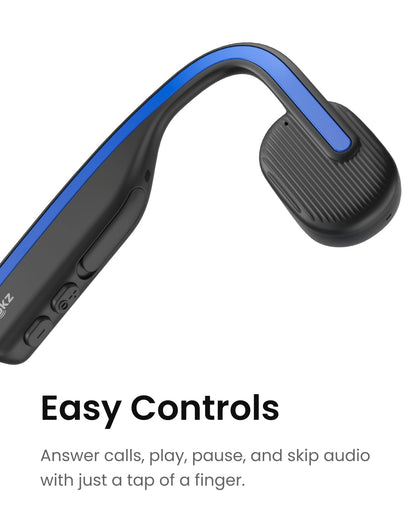SHOKZ OpenMove - Open-Ear Bluetooth Sport Headphones - Bone Conduction Wireless Earphones - Sweatproof for Running and Workouts, with Sticker Pack (Grey)