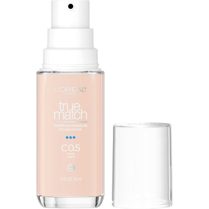 L'Oreal Paris True Match Super-Blendable Foundation, Medium Coverage Liquid Foundation Makeup, N3, Light Medium, 1 Fl Oz
