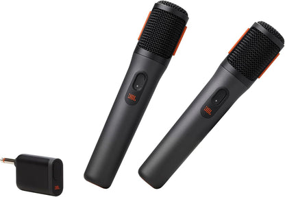 JBL PartyBox Wireless Mic - 2X Digital Wireless Microphones, Rechargeable Battery (20hrs - 700mAh), Clear Voice, Crisp Sound, Stable 2.4GHz Connection, Compatible with All PartyBox Speakers (Black)
