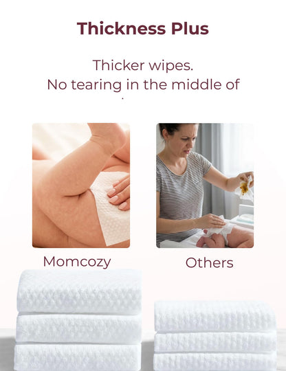 Momcozy Baby Wipes, Unscented & Hypoallergenic, Gentle for Sensitive Skin