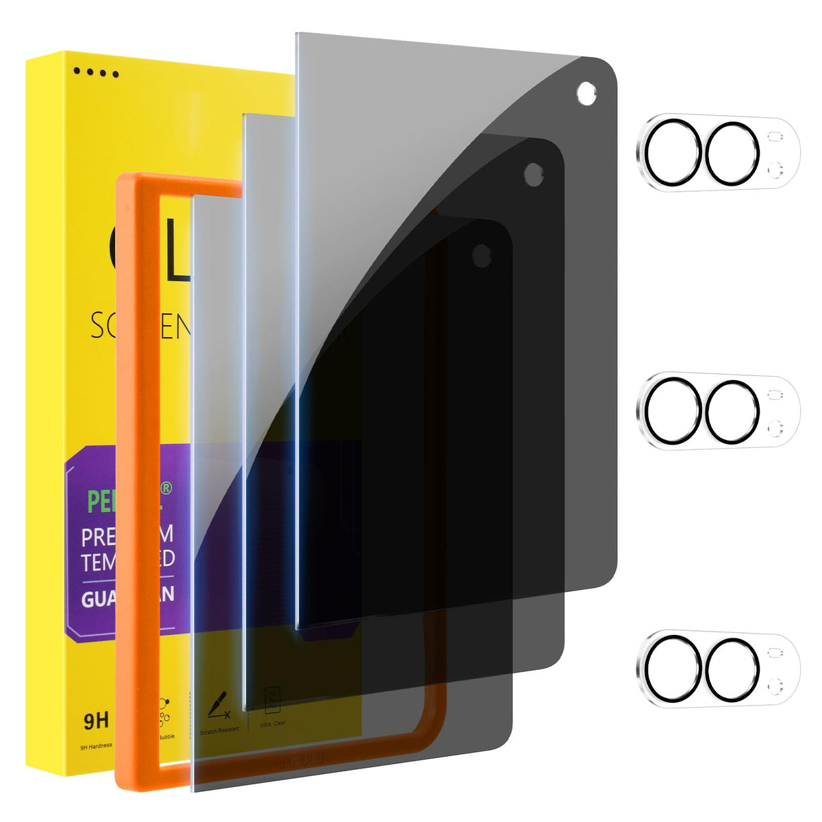 PEHAEL for iPhone 18 Pro Privacy Screen Protector+Camera Lens Protector