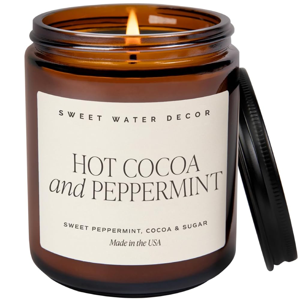 Sweet Water Decor Fraser Fir Candle, 9oz Amber Glass Jar, Winter Scent