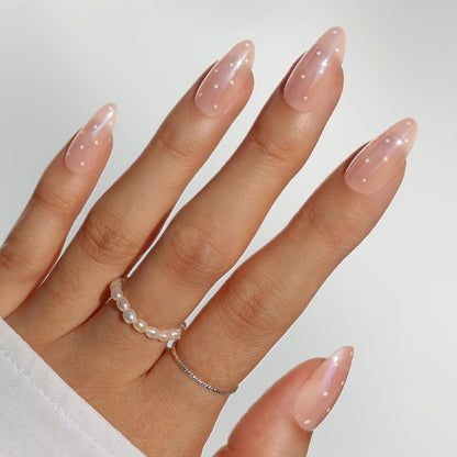 Glamnetic Press On Nails, Short Almond Glossy, Fake Nails 24pc Nail Kit