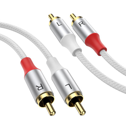 MOSWAG 2RCA Male to 2RCA Male Phono Cable 1m, 2 RCA Audio Cable Phono Lead