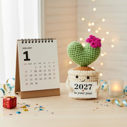 Get Well Gifts for Women, Handmade Crochet Cactus Plant