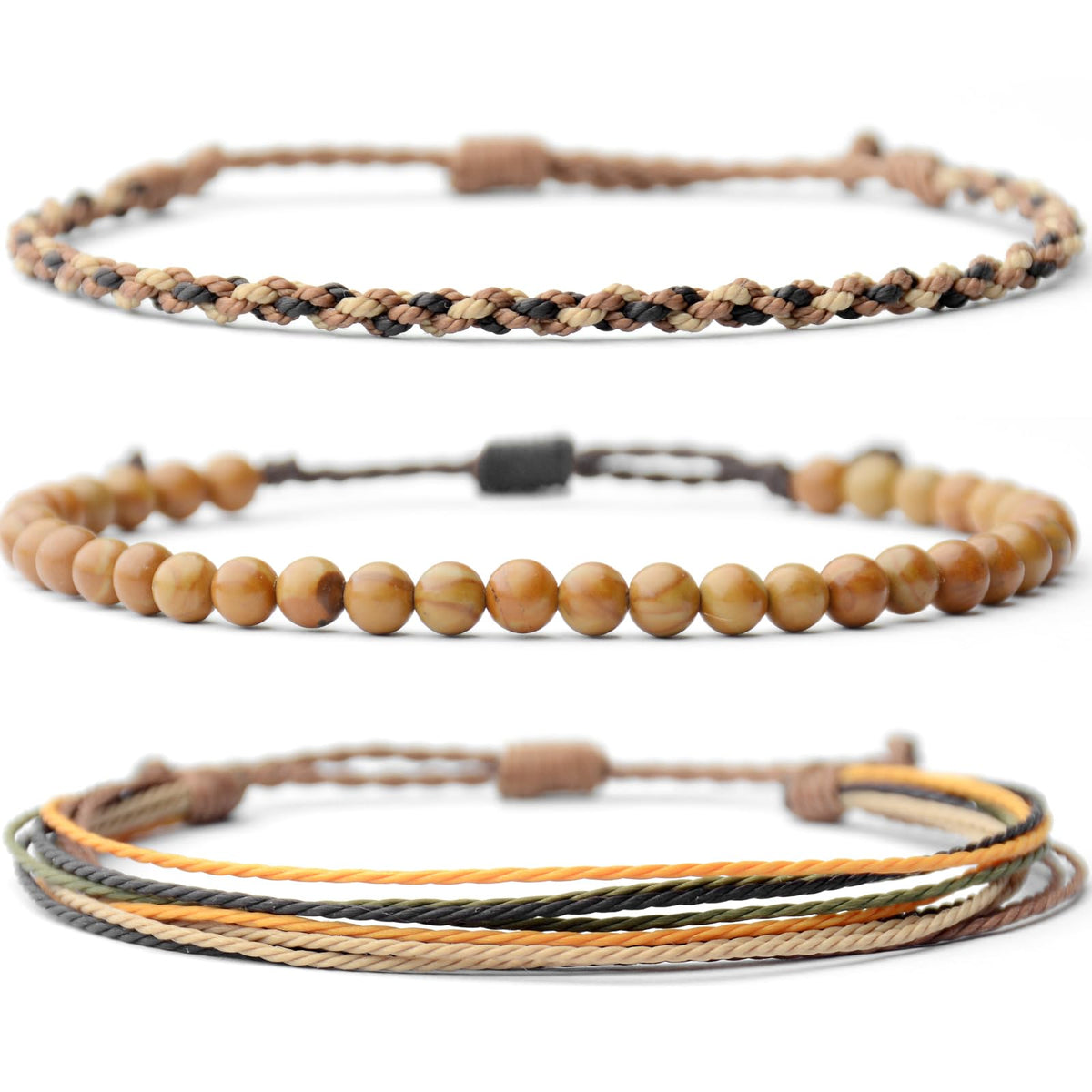 Mezcla Vida Handmade Natural Stone Beaded Healing Bracelet Gift for Men Adjustable Rope String Bracelet
