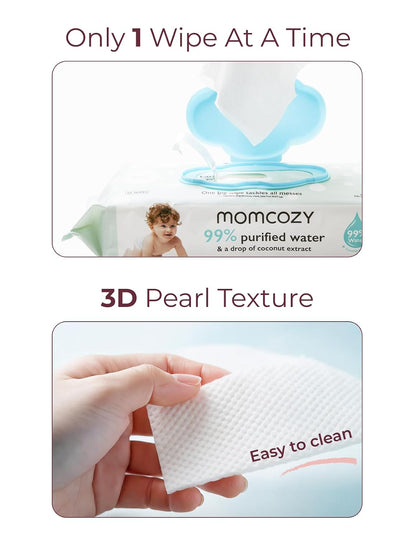 Momcozy Baby Wipes, Unscented & Hypoallergenic, Gentle for Sensitive Skin