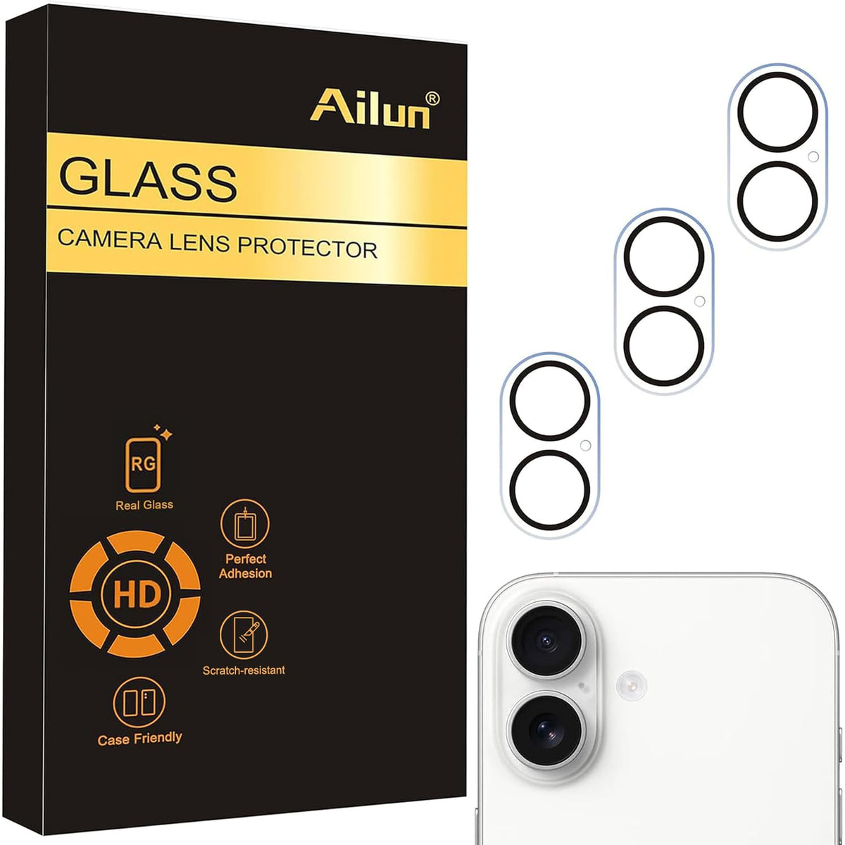 Ailun 3 Pack Camera Lens Protector for iPhone 17 Pro Max, Tempered Glass