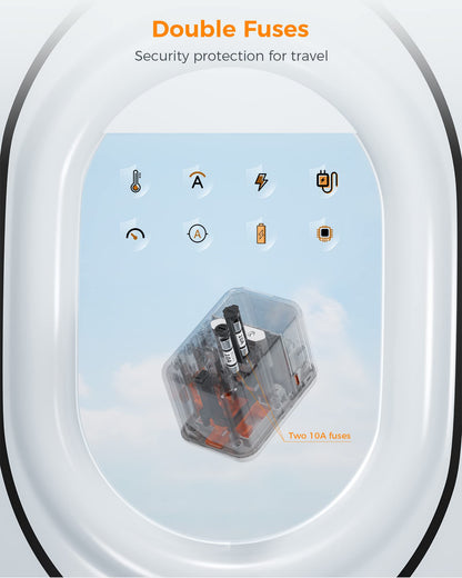 TESSAN Universal Travel Adapter Worldwide with 2 USB C for EU USA AU