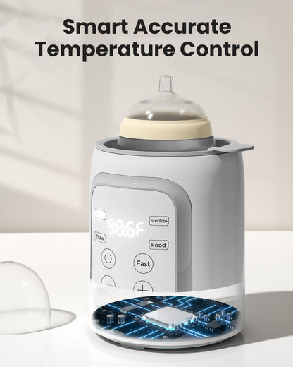 Grownsy 8-in-1 OG Fast Bottle Warmer with Timer, Gray
