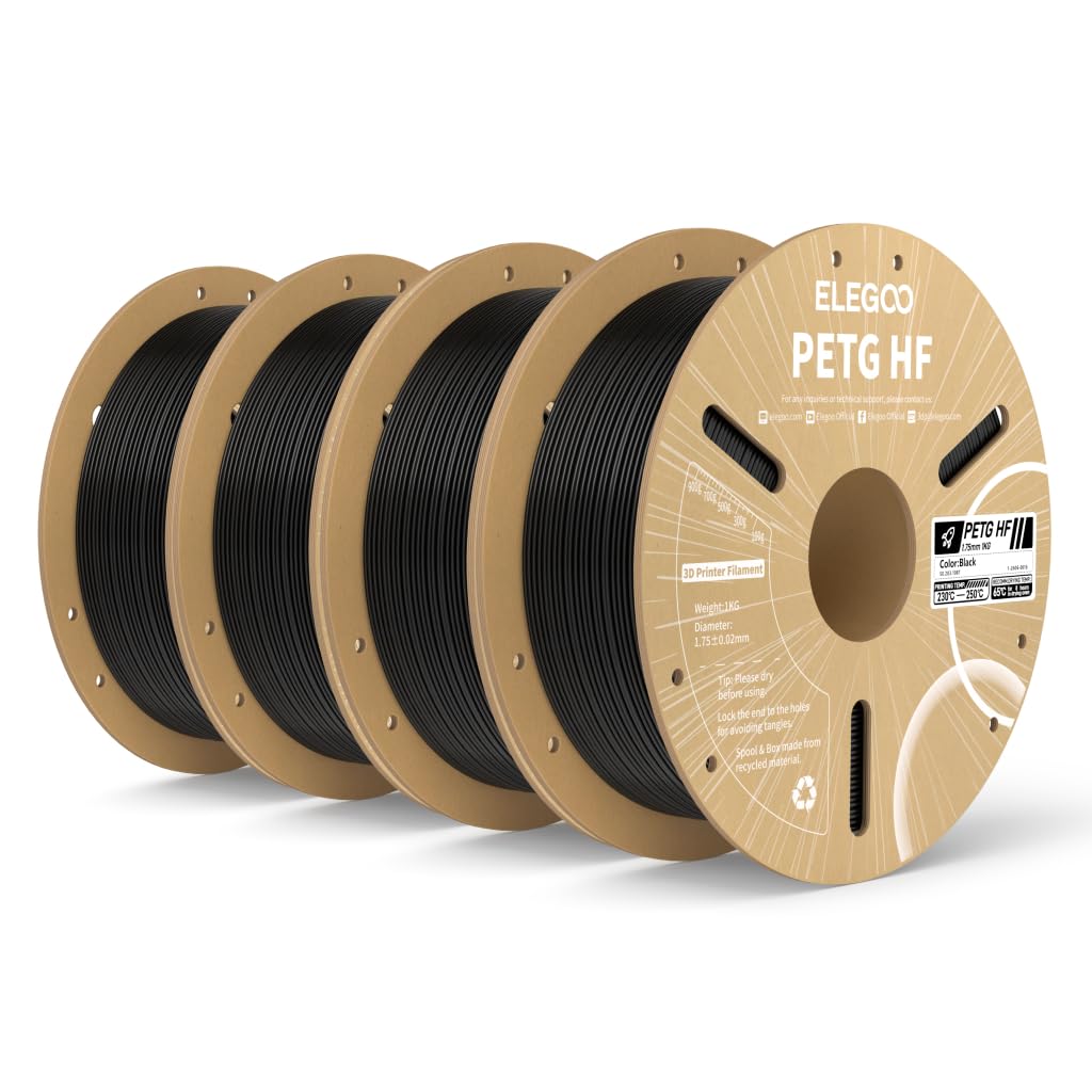 ELEGOO Rapid PETG 3D Printer Filament 1.75mm Black 1KG