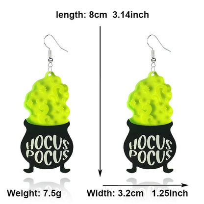 Hocus Pocus Earrings for Women Spooky Witch Halloween Pumpkin Earrings Halloween Accessories Witch Jewelry