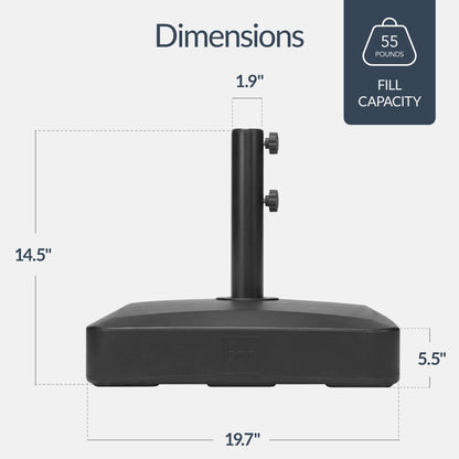 Best Choice Products Fillable Umbrella Base Stand Round Sunburst Plastic Patio Umbrella Base Stand, Pole Holder for Outdoor, Lawn w/ 55lbs Weight Capacity, Adjustment Knob