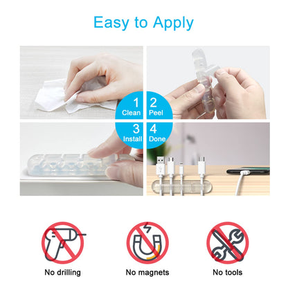 Cord Organizer for Desk, White Cable Organizer Cable Clips 2 Pack