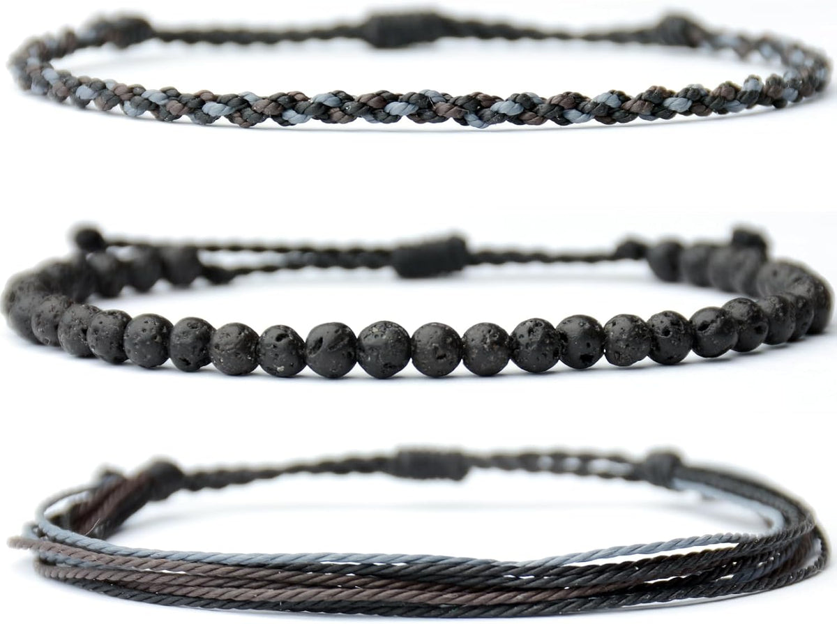 Mezcla Vida Handmade Natural Stone Beaded Healing Bracelet Gift for Men Adjustable Rope String Bracelet