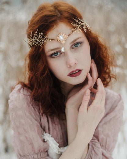 MOSTORY Renaissance Fairy Flower Crown, Woodland Elf Crown Headpiece