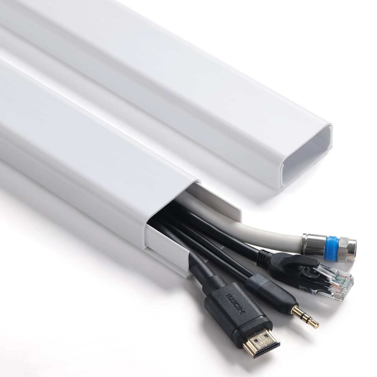 ZhiYo 85" Cord Cover for 1 Wire, Mini White Cord Hider Wall, 0.5"W x 0.3"H