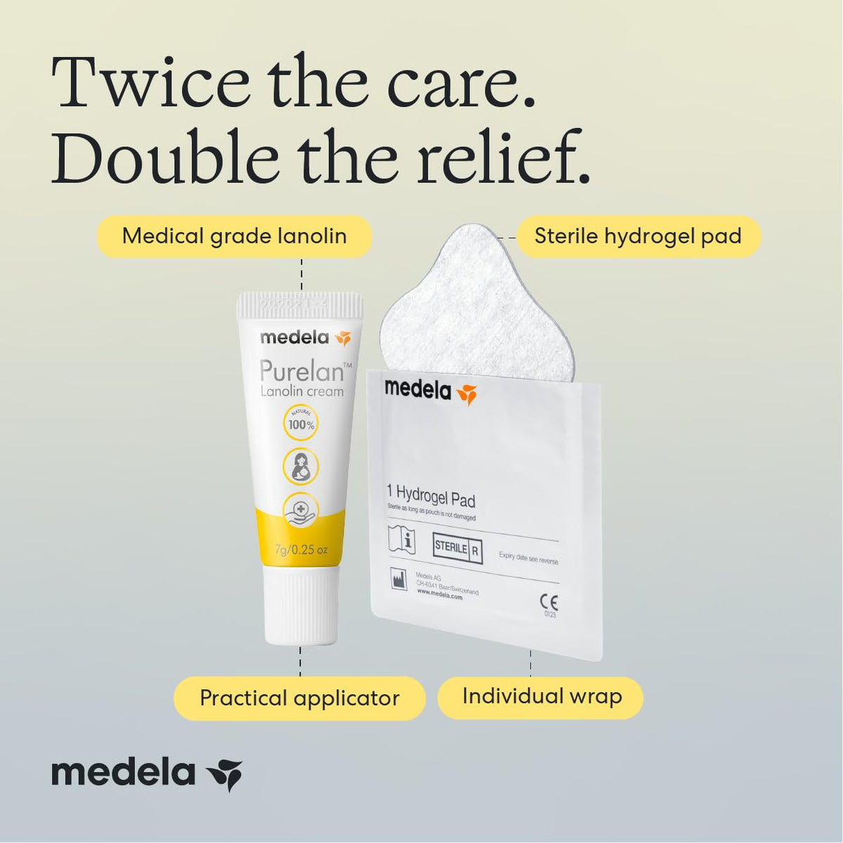 Medela Soothing Hydrogel Pads for Nipples, Reusable 24 Hours, Pack of 4