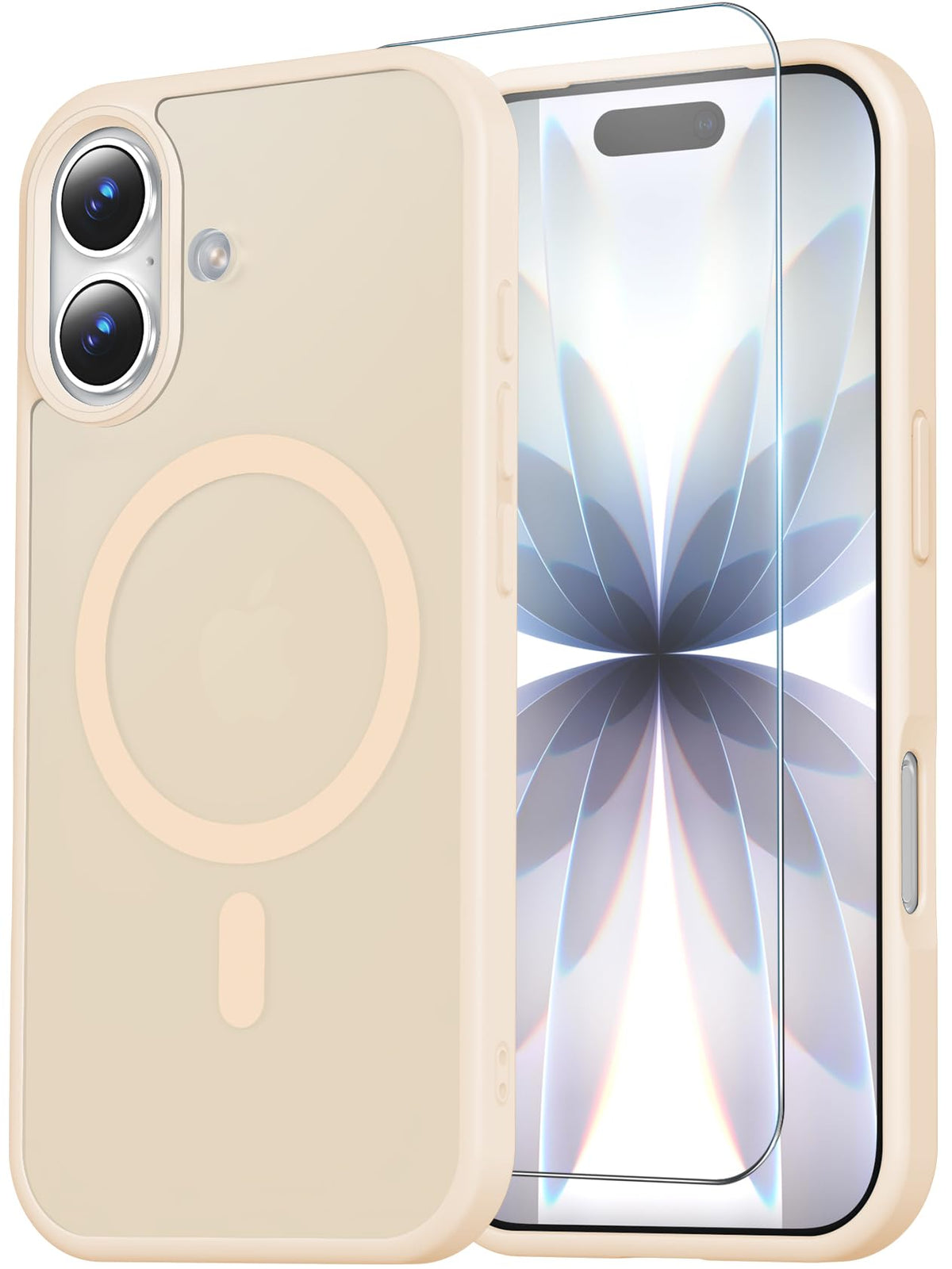 Temdan for iPhone AIR Case with Screen Protector Beige