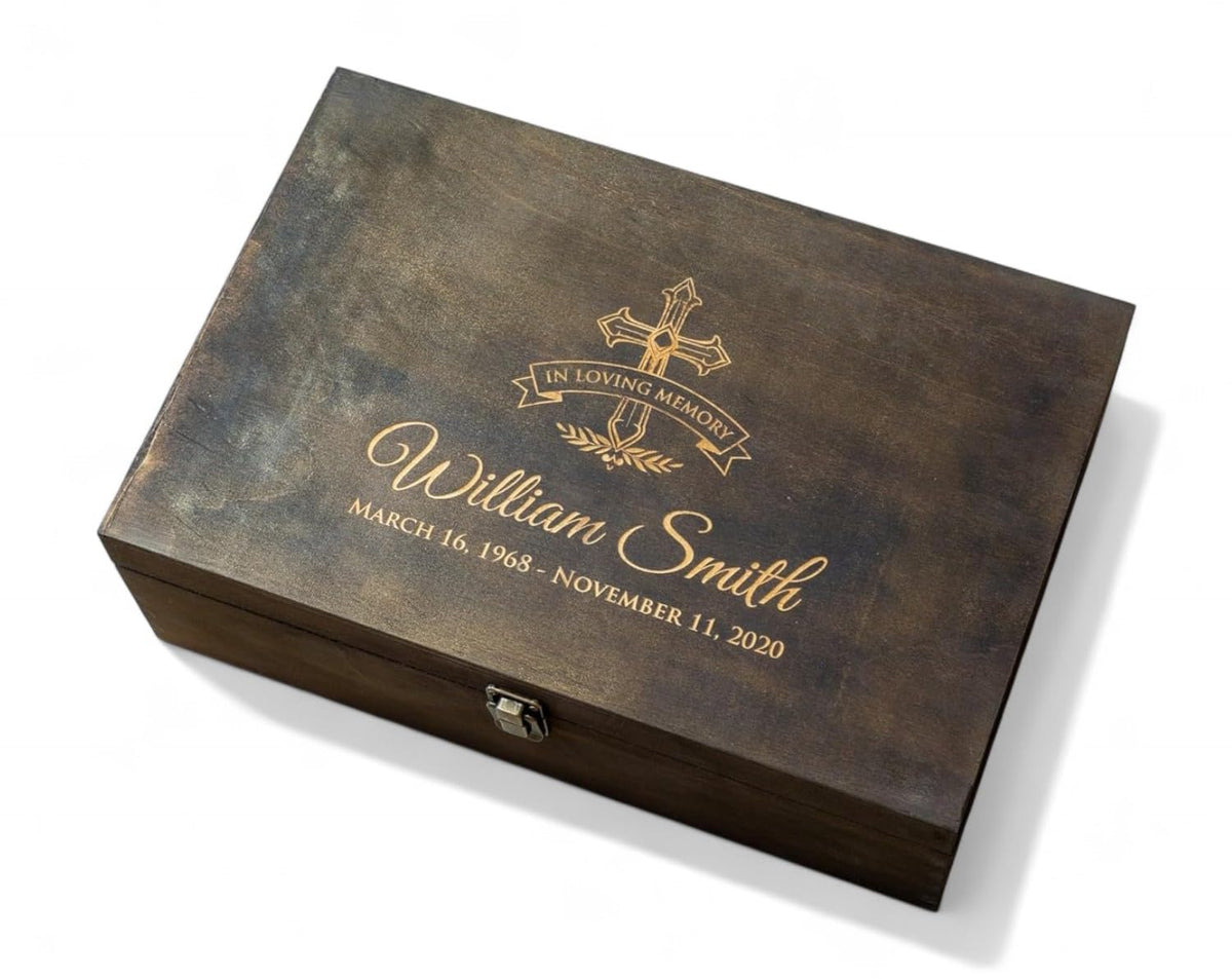 Personalized Wooden Keepsake Box, Custom Engraved Memory Box with Lid
