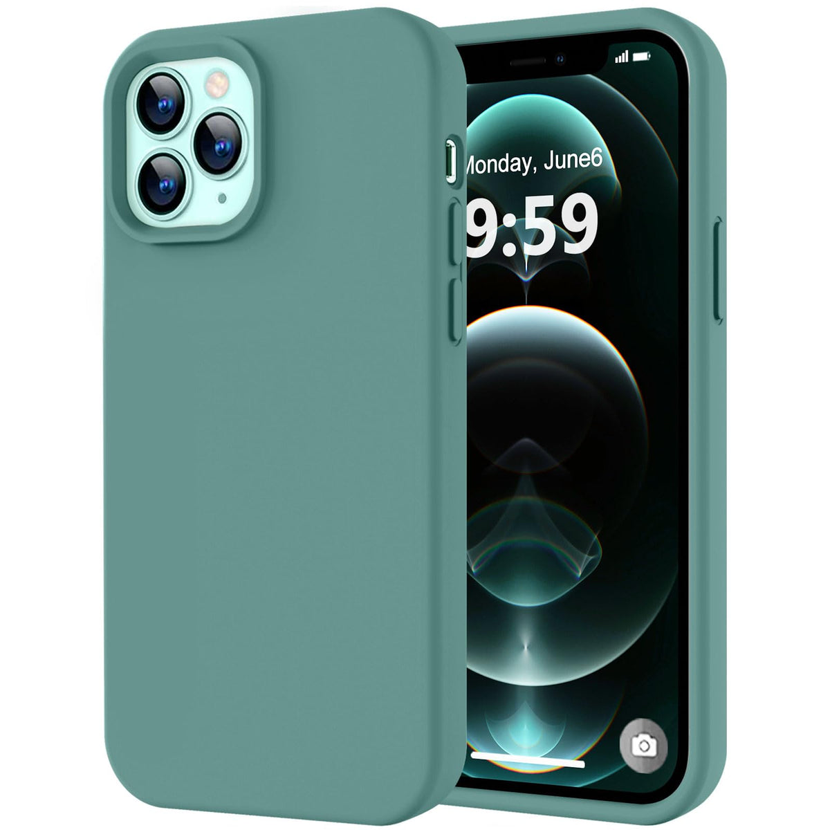 LOVE 3000 Designed for iPhone 16 Case, Premium Silicone with [Soft Anti-Scratch Microfiber Lining] Shockproof Protective Phone Case for Men Women Girls 6.1", Black