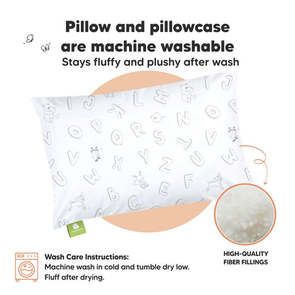 Toddler Pillow with Pillowcase 13x18 My Little Dreamy Pillow(Jolly Rainbow)