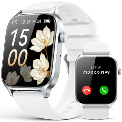 Smart Watch for Men Women- Answer/Make Call, 2024 IP68 Waterproof Fitness Tracker Watch with Sleep Step Counter Activity Smartwatch for Samsung Android iPhone iOS (Black-Blue, 1.83)