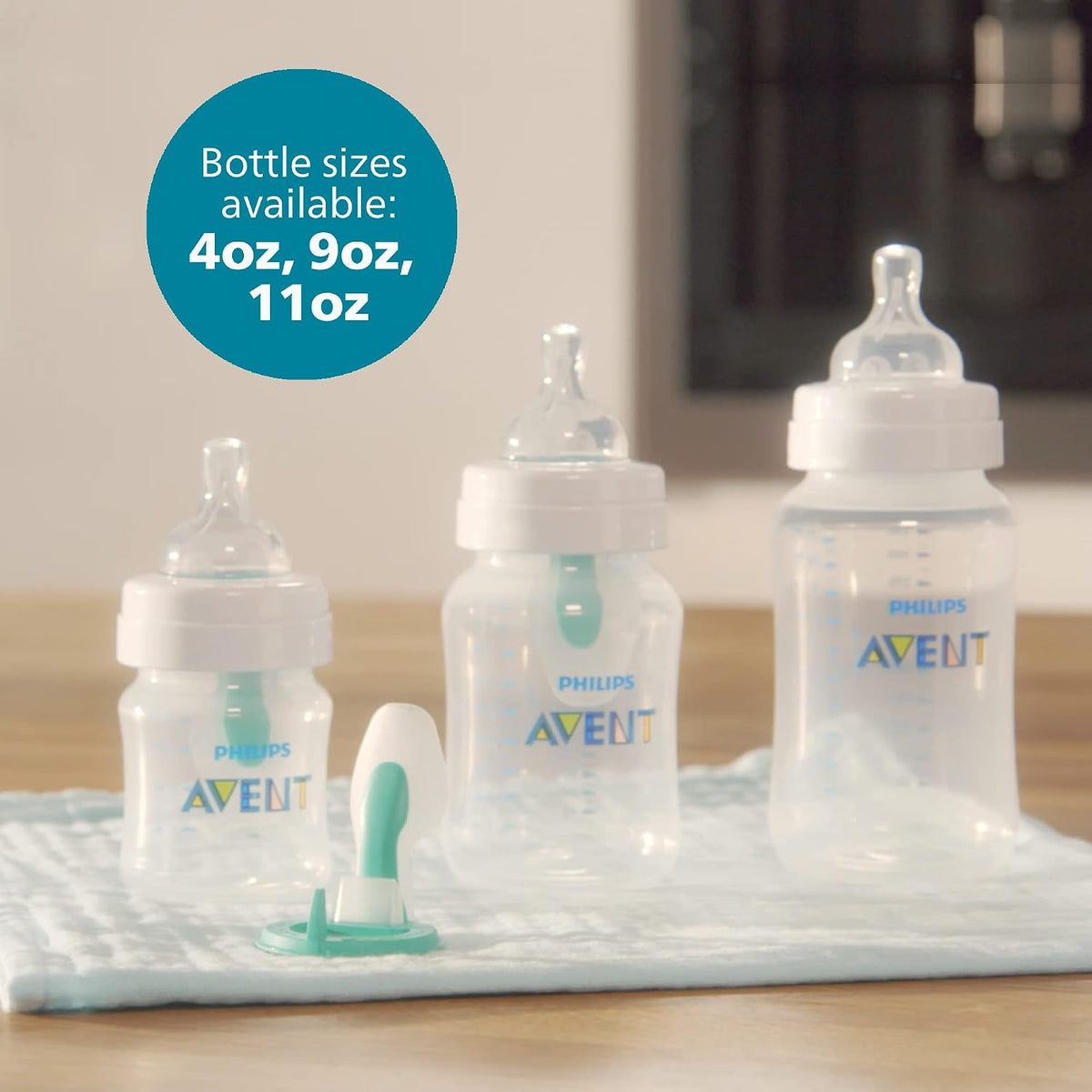 Philips Avent Anti-Colic Baby Bottle with AirFree Vent, Slow Flow, 4 oz