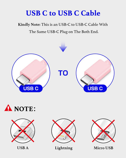 Type C Charger Fast Charging 2-Pack 25W Long 6FT USB C Cable