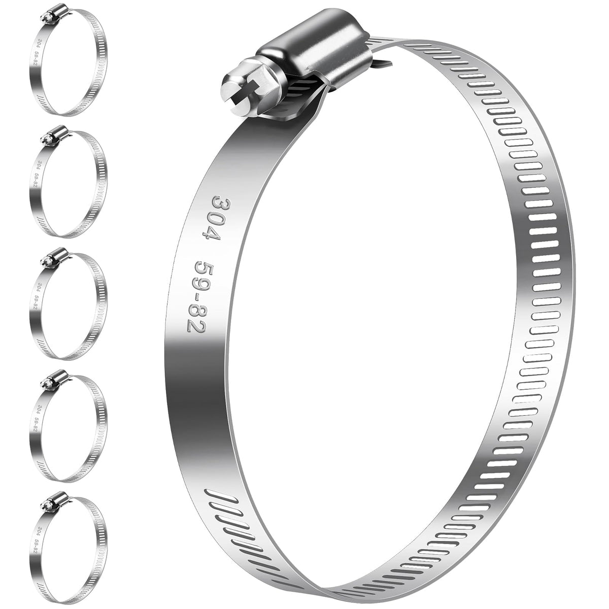 Bolatus Hose Clips 6-51 mm, 22 Pcs Hose Clamp Stainless Steel 304