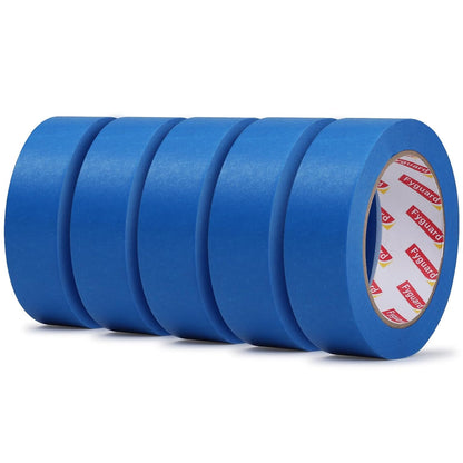 5 Rolls Painters Tape Blue, 36mm x 50m, UV & Heat Resistant