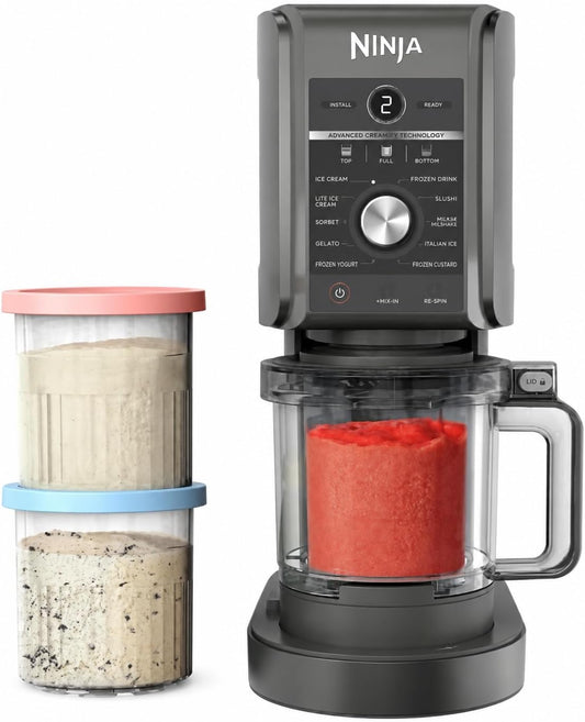 Ninja CREAMi XL Deluxe 11-in-1 Ice Cream Frozen Maker CN551CCO Renewed